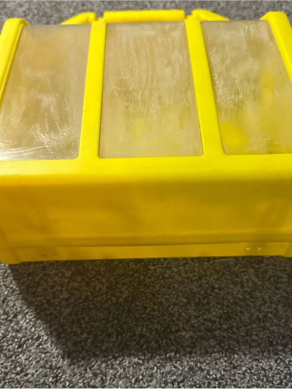 Pro-Index System Yellow Hard Storage Carrying Case Used Fogged Scratching
